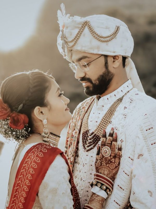 Indian wedding couple outdoors - Dmaaya Events Bengaluru