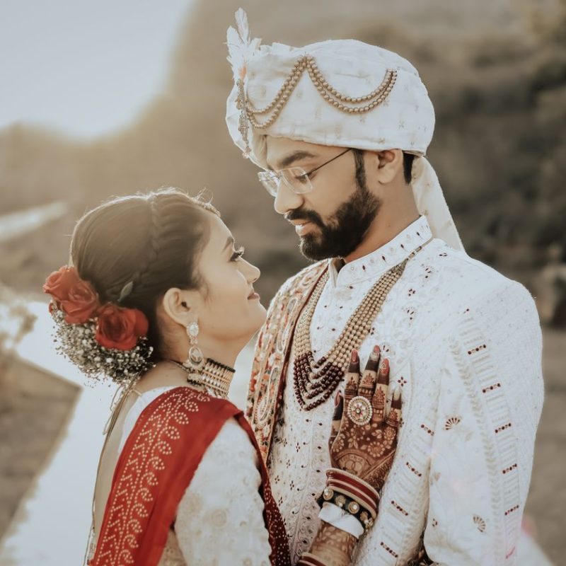 Indian wedding couple outdoors - Dmaaya Events Bengaluru